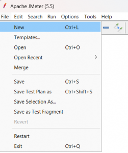 Create a new Jmeter testing Test Plan 